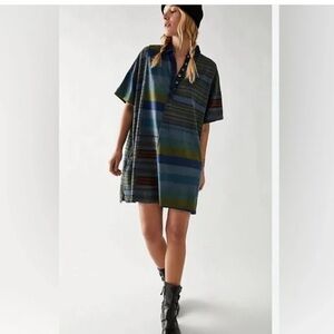 Free People Charlie Tee Striped Mini Dress XL
